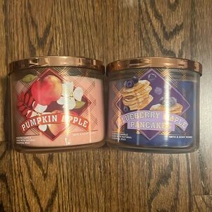 Bath & Body Works Fall Candles - Pumpkin Apple & Blueberry Maple Pancakes